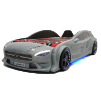 Детская кровать машина Mercedes GT+ 160 x 80 см, серая