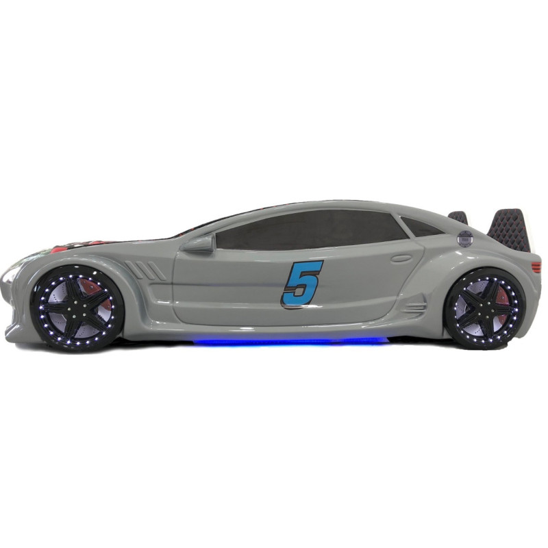Детская кровать машина Mercedes GT+ 160 x 80 см, серая