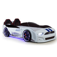 Детская кровать машина Mustang 190 x 90 см, белая