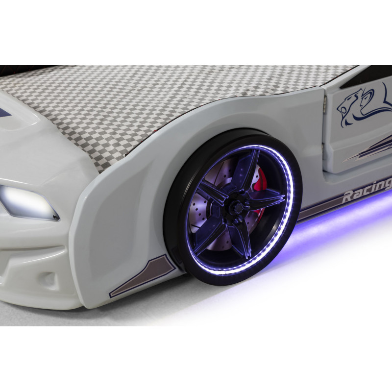 Детская кровать машина Mustang 190 x 90 см, белая