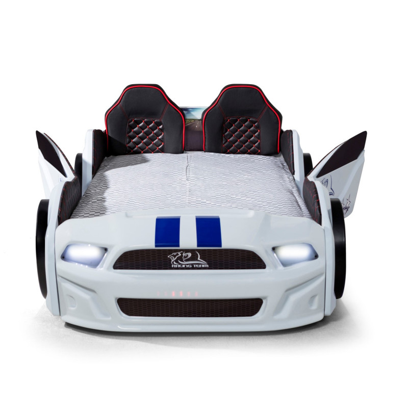 Детская кровать машина Mustang 190 x 90 см, белая