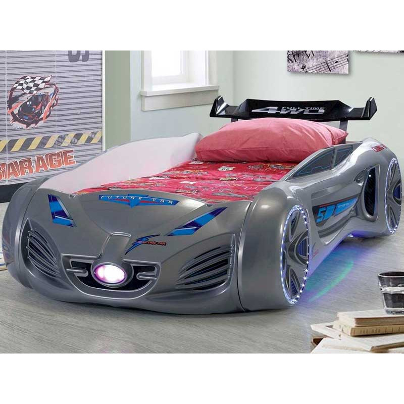 Детская кровать машина Tesla Star 190 x 90 см, серая