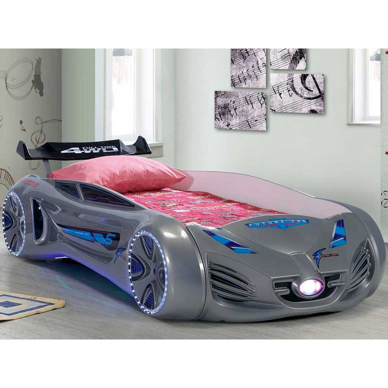 Детская кровать машина Tesla Star 190 x 90 см, серая