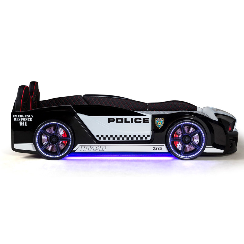 Детская кровать машина Police 190 x 90 см, чёрная