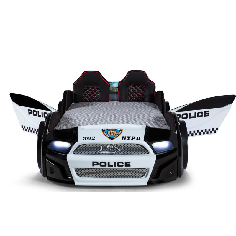 Детская кровать машина Police 190 x 90 см, чёрная