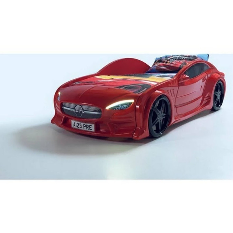 Детская кровать машина Mercedes GT 160 x 80 см, красная