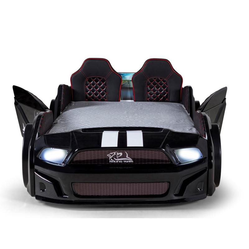 Детская кровать машина Mustang 190 x 90 см, чёрная