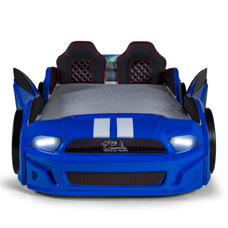 Детская кровать машина Mustang 190 x 90 см, синяя