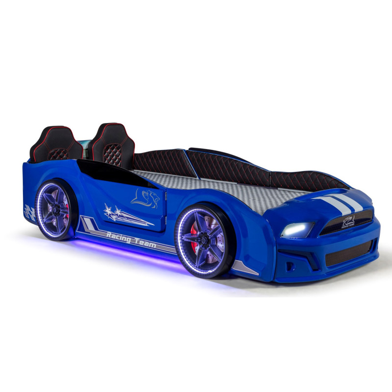Детская кровать машина Mustang 190 x 90 см, синяя