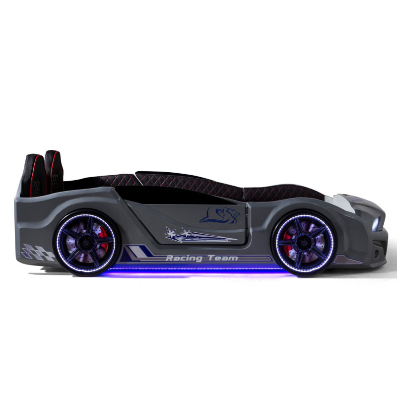 Детская кровать машина Mustang 190 x 90 см, серая