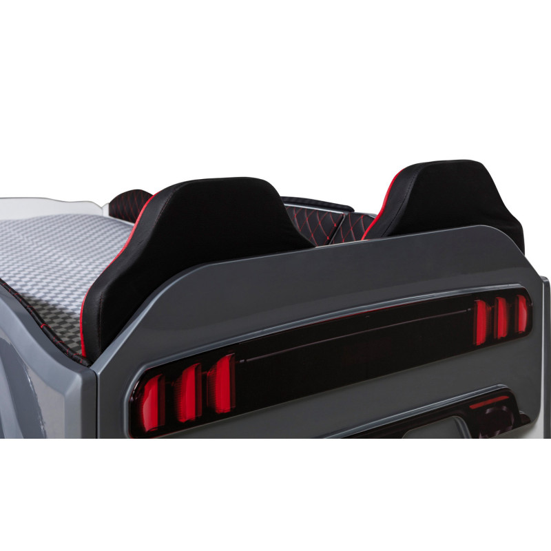 Детская кровать машина Mustang 190 x 90 см, серая