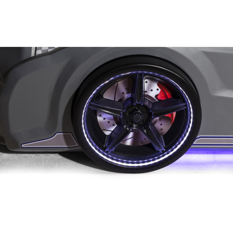 Детская кровать машина Mustang 190 x 90 см, серая