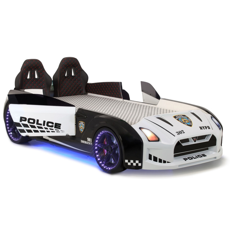 Детская кровать машина Police Porsche 190 x 90 см, белая
