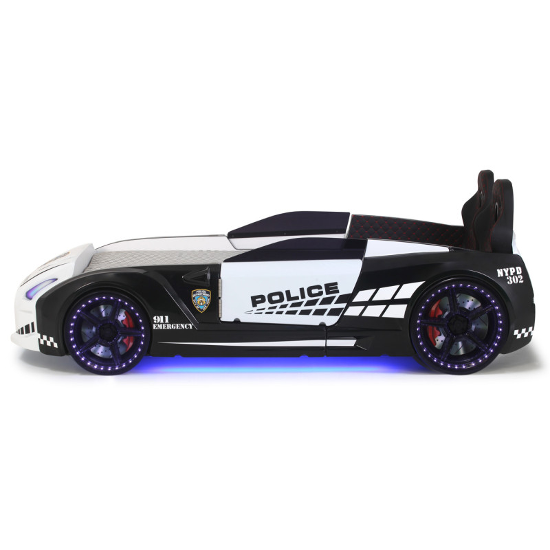 Детская кровать машина Police Porsche 190 x 90 см, белая