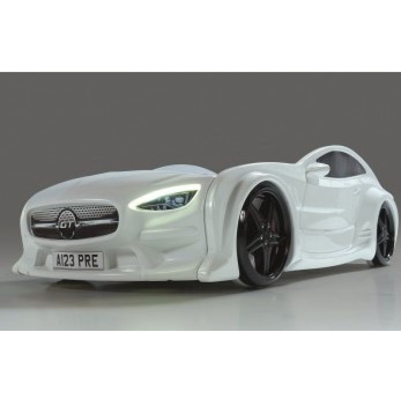 Детская кровать машина Mercedes GT 160 x 80 см, белая