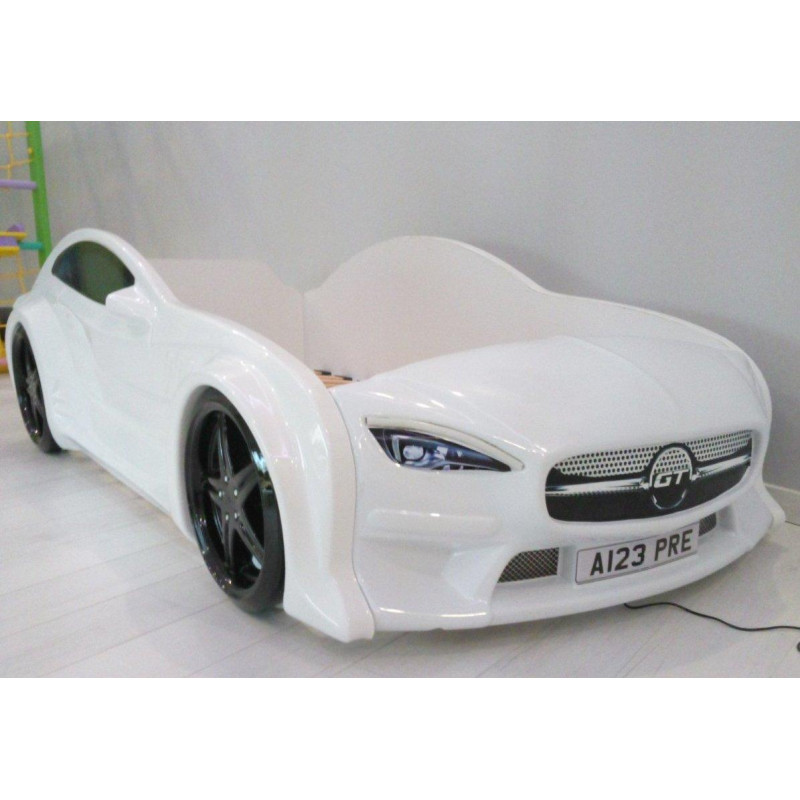 Детская кровать машина Mercedes GT 160 x 80 см, белая