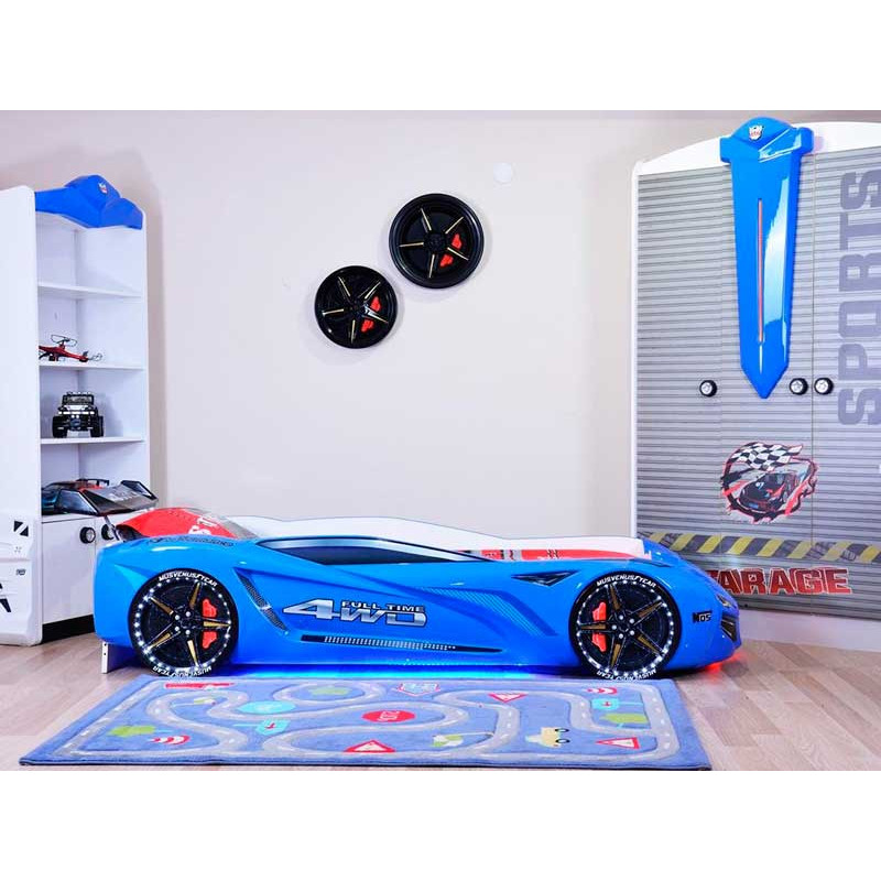 Детская кровать машина BMW 190 x 90 см, синяя