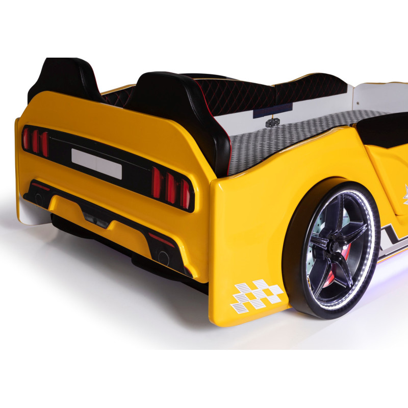 Детская кровать машина Mustang 190 x 90 см, жёлтая