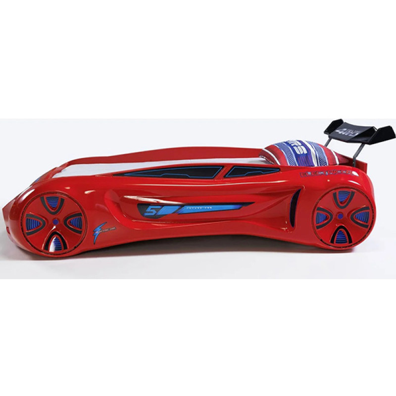 Детская кровать машина Tesla Star 190 x 90 см, красная