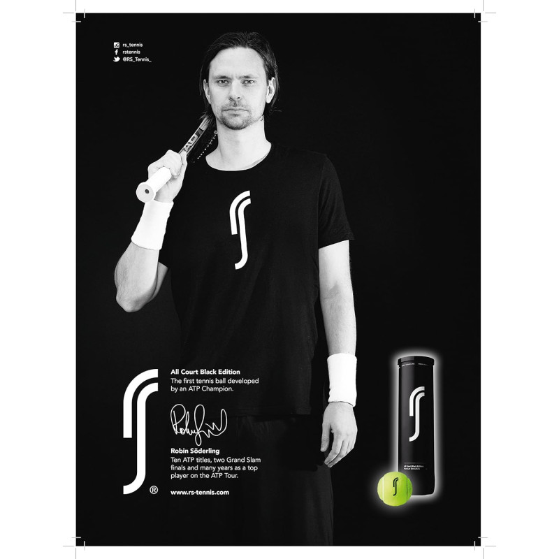 Мячи для тенниса Robin Soderling All Court Black Edition, 4 шт.