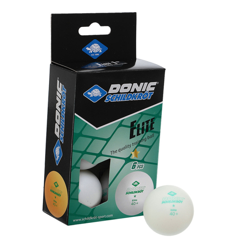 Мячи для настольного тенниса Donic Elite 1 звезда 40+ (6 шт.) white