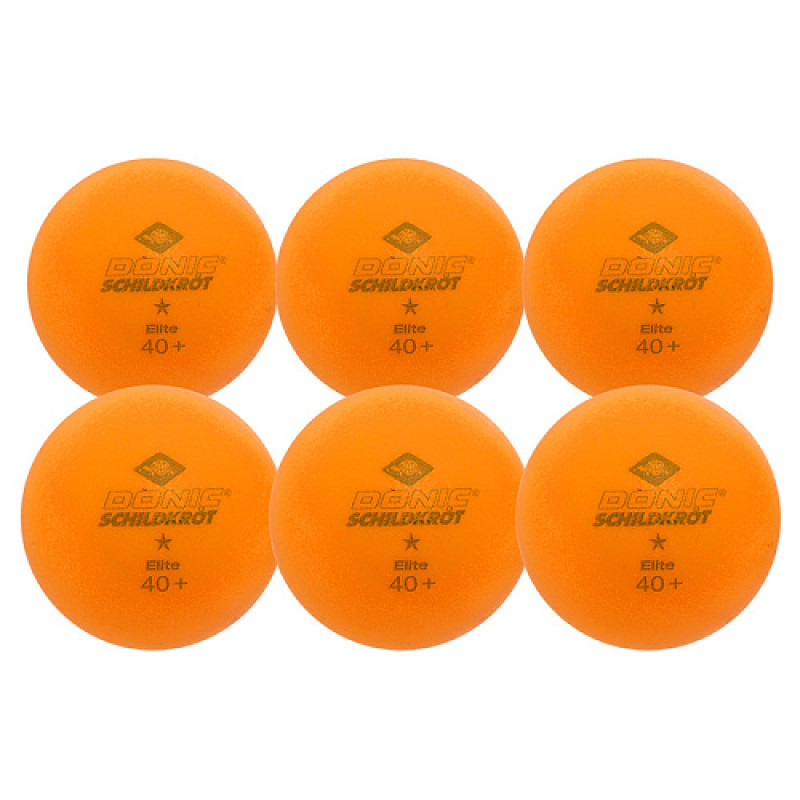Мячи для настольного тенниса Donic Elite 1 звезда 40+ (6 шт.) orange