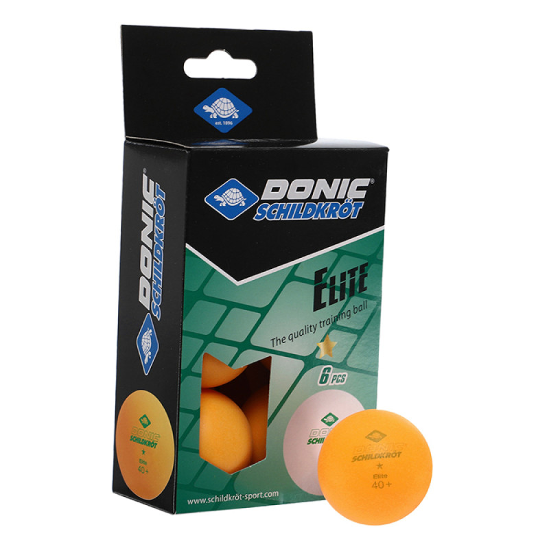 Мячи для настольного тенниса Donic Elite 1 звезда 40+ (6 шт.) orange
