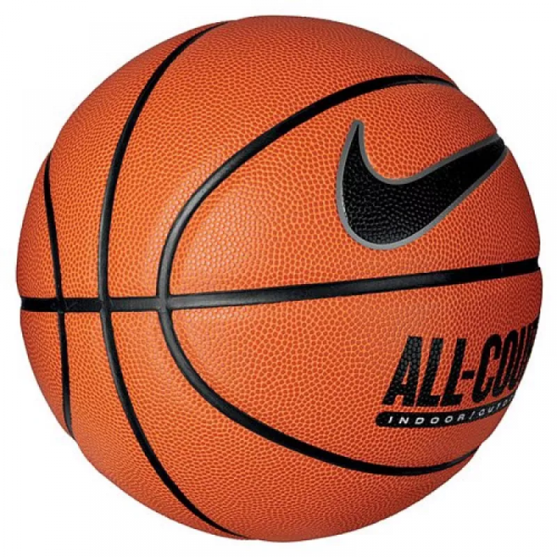 Мяч баскетбольный Nike EVERYDAY ALL COURT 8P DEFLATED AMBER/BLACK/METALLIC SILVER/BLACK, размер 7