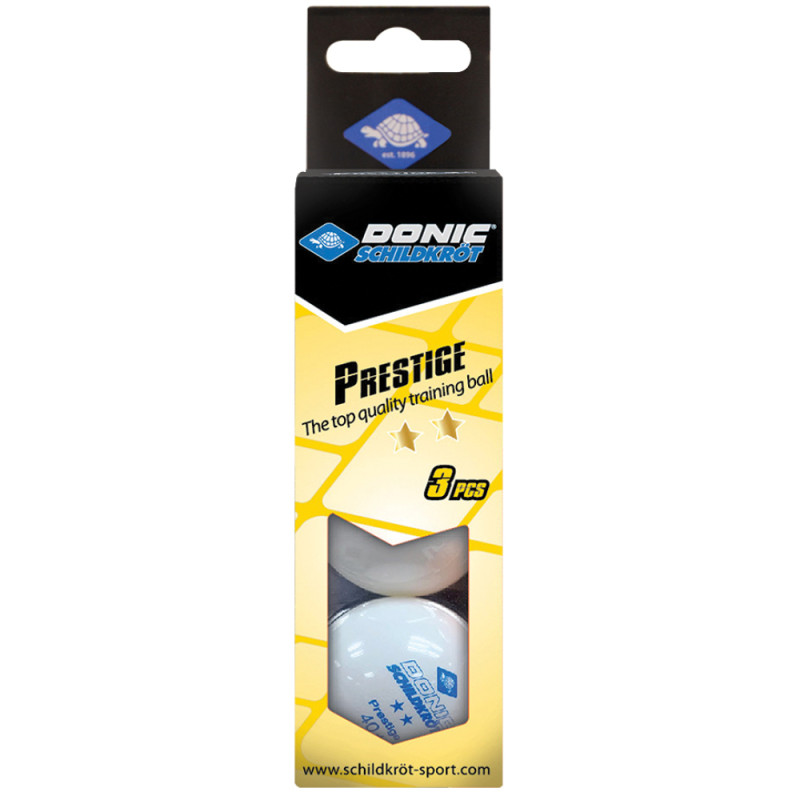М'ячі для настільного тенісу Donic Prestige 2* 40+ 3 шт white