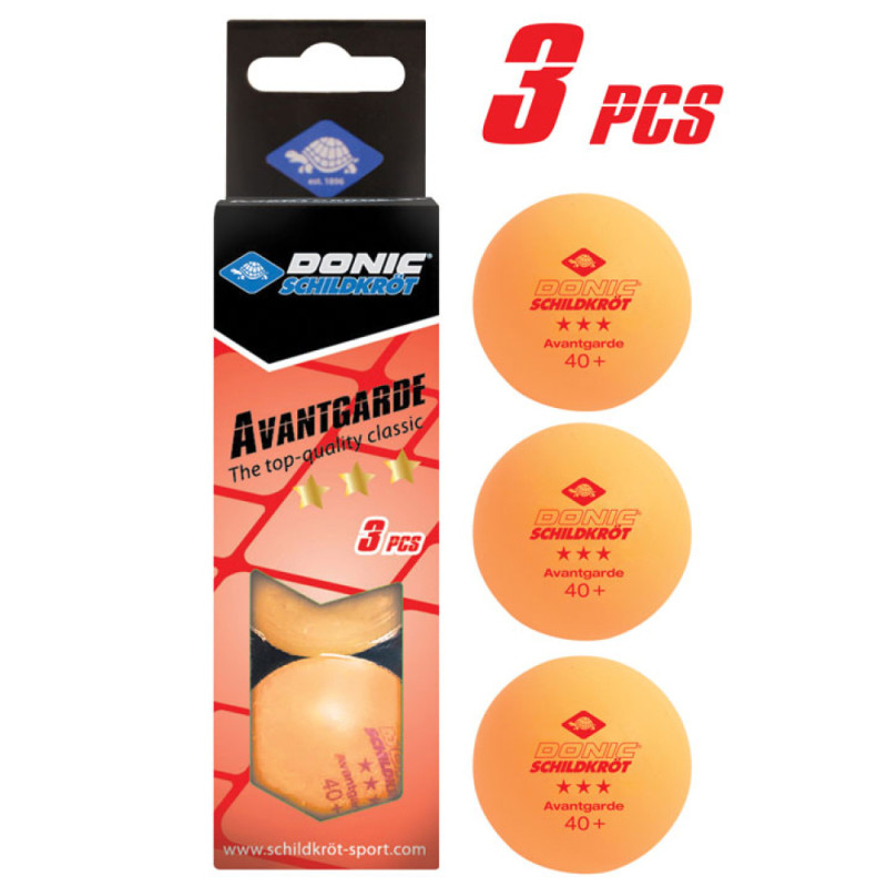 Мячи для настольного тенниса Donic EXCLUSIVE (Advantgarde) 3* 40+ 3 шт orange