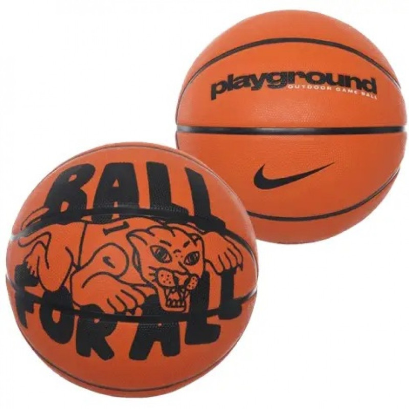 Мяч баскетбольный Nike EVERYDAY PLAYGROUND 8P GRAPHIC DEFLATED AMBER/BLACK/BLACK, размер 5