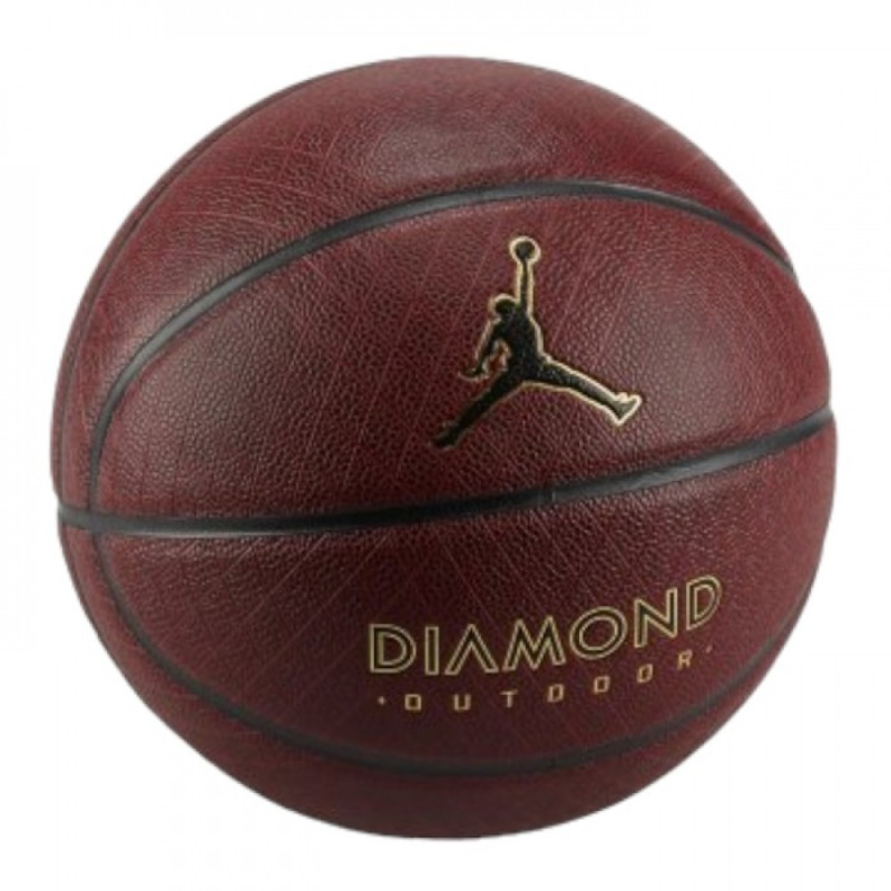 Мяч баскетбольный Nike JORDAN DIAMOND OUTDOOR 8P DEFLATED AMBER/BLACK/METALLIC GOLD/BLACK, размер 7