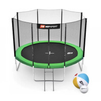 Батут Hop-Sport Green 305 см на 4 опорах з зовнішньою сіткою і драбинкою