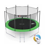 Батут Hop-Sport Green 305 см на 4 опорах с внутренней сеткой и лестницей