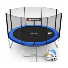 Батут Hop-Sport Blue 366 см с внешней сеткой и лестницей