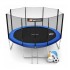 Батут Hop-Sport Blue 366 см з зовнішньою сіткою і драбинкою