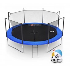 Батут Hop-Sport Blue 427 см с внутренней сеткой и лестницей Батут Hop-Sport Blue 427 см с внутренней сеткой и лестницей