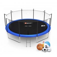Батут Hop-Sport Blue 488 см с внутренней сеткой и лестницей Батут Hop-Sport Blue 488 см с внутренней сеткой и лестницей