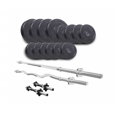 Набір Elitum Titan 54 кг з прямим та W-подібним грифом та 2 гантельними грифами