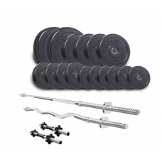 Набір Elitum Titan 74 кг з прямим та W-подібним грифом та 2 гантельними грифами