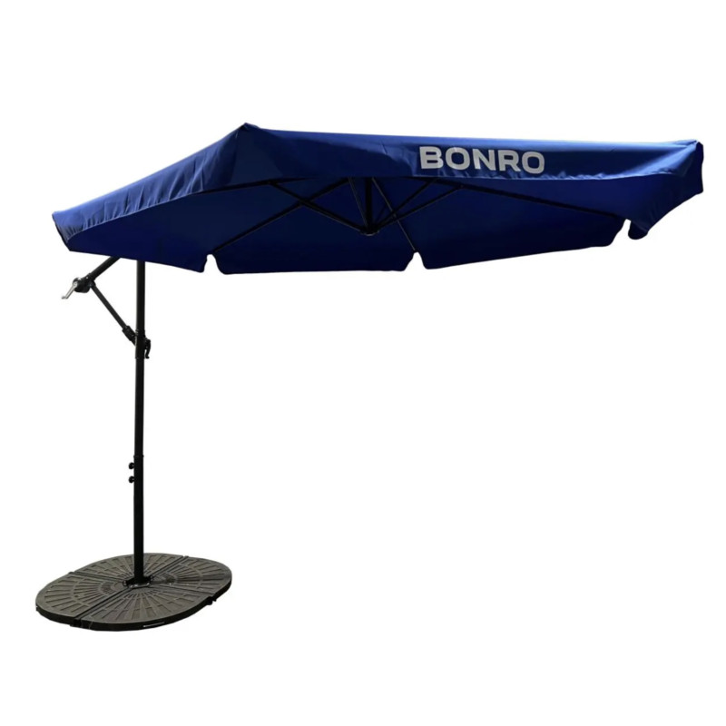Зонт садовый Bonro B-7218 с наклоном, синий, 3 м, 6 спиц