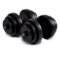 Гантелі бітумні Iron Body 2 x 18,5 кг з рукавичками