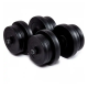 Гантелі бітумні Iron Body 2 x 21 кг з рукавичками