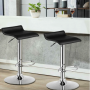 Барный стул Costway Forse экокожа 2 штуки с подставкой для ног черный