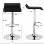 Барный стул Costway Forse экокожа 2 штуки с подставкой для ног черный