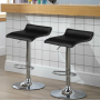 Барный стул Costway Forse экокожа 2 штуки с подставкой для ног черный