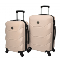 Комплект из 2 пластиковых чемоданов Bonro 2019 (средний, большой), бежевый