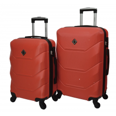 Комплект з 2х пластикових валіз Bonro 2019 (середня, велика), червоний
