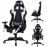 Геймерское кресло Bonro B-142 белое + 2 подушки