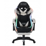 Геймерское кресло Bonro B-144 белое, с подсветкой, массажем, пультом